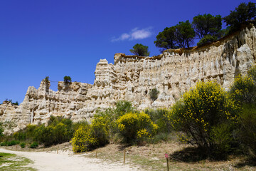 Orgues de l'ille sur tet french natural park sandstone geological stone mountain formation in france