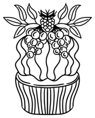 Wedding coloring page with big cake
