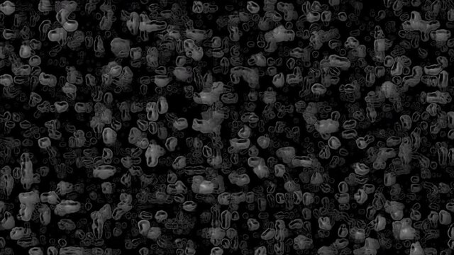 4K Disease Cell Virus Scan Microscope Black And White Loop Animation Background