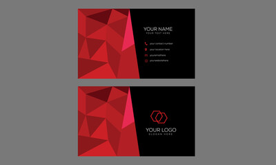 Fototapeta premium modern red and black business card template vector design 