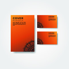 Fototapeta premium cover template with mandala flower.