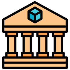 bank filled outline icon