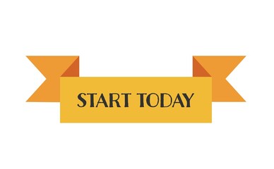 Start today. Hand drawn lettering phrase isolated on white.