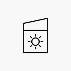 Sunscreen, sunblock line icon design concept 