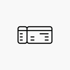 Ticket, pass line icon design concept 