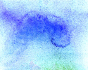 Hand drawn watercolor background with texture. Watercolor stain