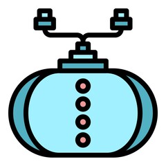 Charger power bank icon. Outline charger power bank vector icon color flat isolated