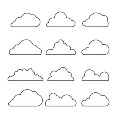 Big Cloud Flat four color minimal icon set.