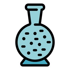 Flask microbiology icon. Outline flask microbiology vector icon color flat isolated