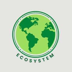 Fototapeta premium Biosphere division with labeled ecosystem explanation scheme outline