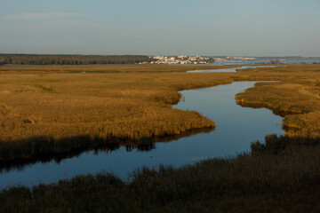 channel flowing into Mert Lake in the wetlands of İğneada, Turkey