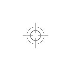 Military concept. Single premium pictogram perfect for logos, mobile apps, online shops and web sites. Vector symbol of sniper target isolated on white background