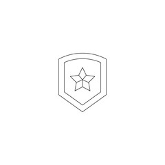 Military concept. Single premium pictogram perfect for logos, mobile apps, online shops and web sites. Vector symbol of star on military emblem isolated on white background