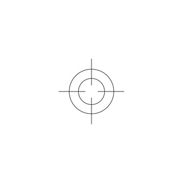 Military concept. Single premium pictogram perfect for logos, mobile apps, online shops and web sites. Vector symbol of sniper target isolated on white background