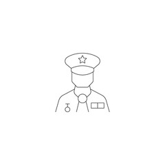 Military concept. Single premium pictogram perfect for logos, mobile apps, online shops and web sites. Vector symbol of faceless soldier isolated on white background