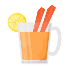 Orange Cocktail Concept, Thanksgiving Day Tea with Lemon Slice Vector Icon Design, Harvest festival Symbol, Secular holiday Sign, Religious and cultural traditions Stock Illustration