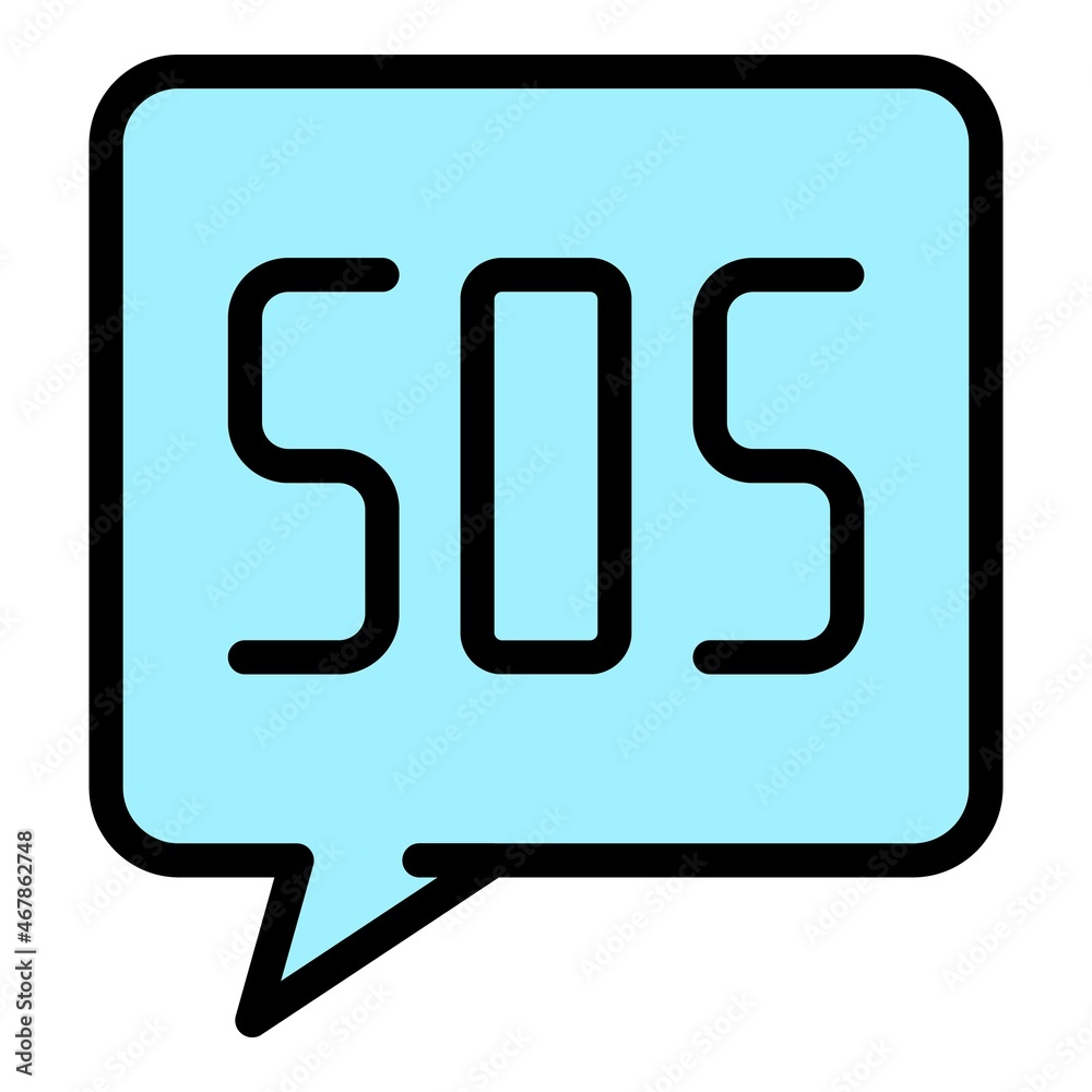 Canvas Prints Sos chat icon. Outline sos chat vector icon color flat isolated - Canvas Prints