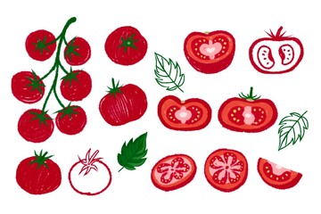 set of hand painted tomatoes