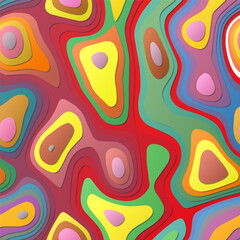 Colorful abstract layers. Papercut style background. Vibrant 3d topography shapes. Attractive banner, poster, brochure, template, flyer design. Vibrant vector illustration.