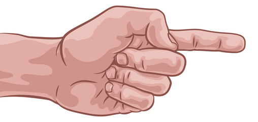 Hand Pointing Finger Comic Book Pop Art Cartoon