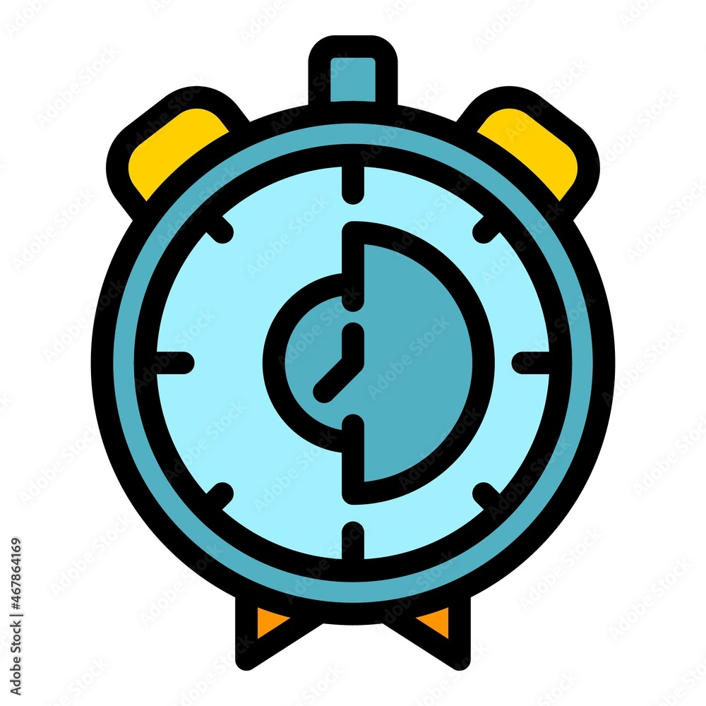 Wall mural analog stopwatch icon. outline analog stopwatch vector icon color flat isolated - Wall murals