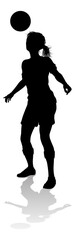 Female Soccer Football Player Woman Silhouette