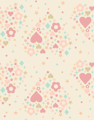 ハート柄 Happy Valentines Day hearts background vector illustration. Seamless pattern.