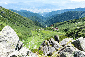 南アルプス　千畳敷カール　宝剣岳からの風景