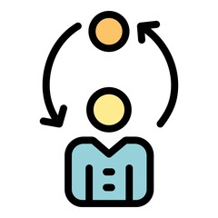 Personal adaptation icon. Outline personal adaptation vector icon color flat isolated