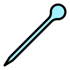 Toothpick icon. Outline toothpick vector icon color flat isolated