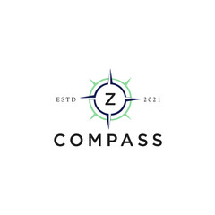 Initial z compass logo designs