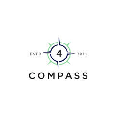 Initial 4 compass logo designs