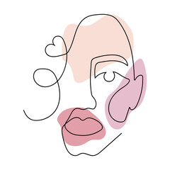 One line art face for many purposes