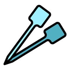 Shovel toothpick icon. Outline shovel toothpick vector icon color flat isolated