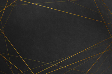 Japanese style image background in matte black with gold lines - obrazy, fototapety, plakaty