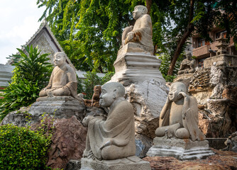 Obraz premium Statue garden at Wat Suthat Temple in Bangkok Thailand