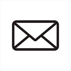 Email envelope mail icon isolated on white background, raster Illustration. 