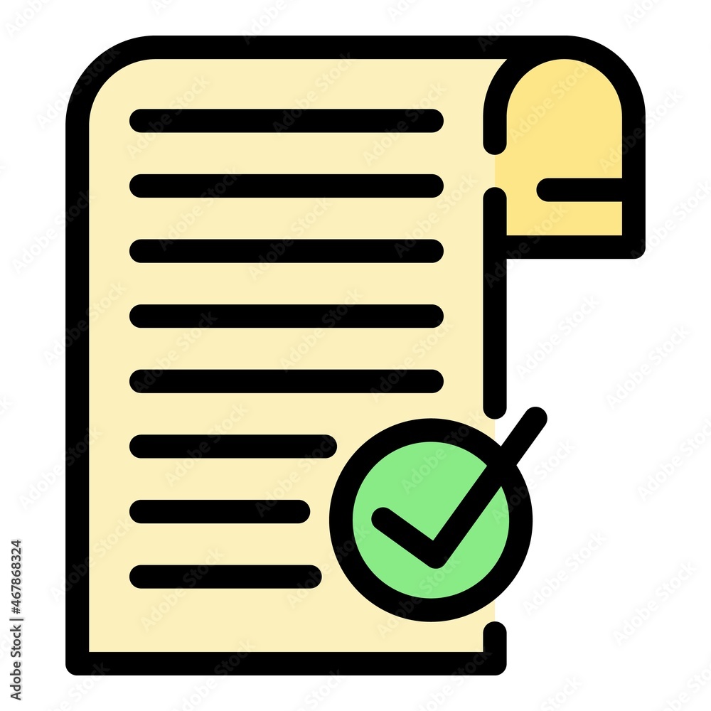 Poster document request icon. outline document request vector icon color flat isolated