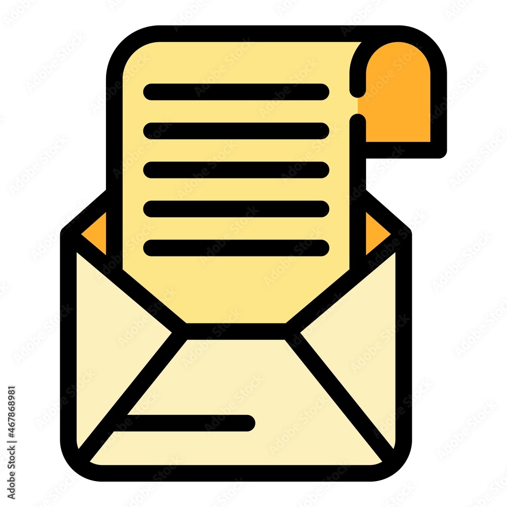 Poster new computer mail icon. outline new computer mail vector icon color flat isolated