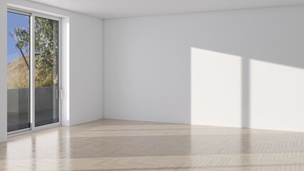 Illustration 3D rendering large luxury modern bright interiors Living room mockup computer digitally generated image