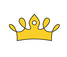 Abstract color crown as line drawing on white background. Vector