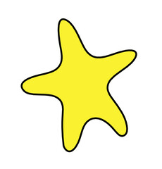 Abstract color star as line drawing on white background. Vector