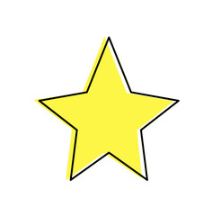 Abstract color star as line drawing on white background. Vector