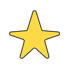 Fototapeta premium Abstract color star as line drawing on white background. Vector