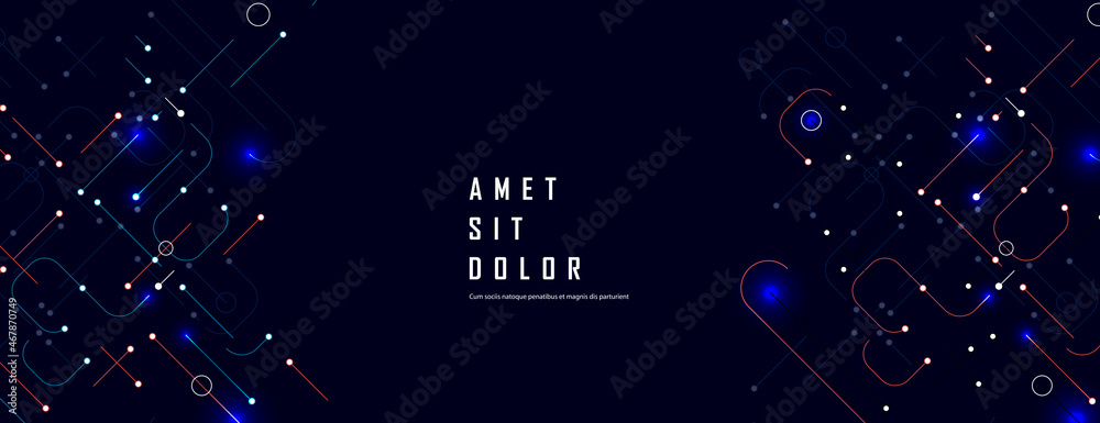 Poster Business circuit drawing communication. Vector innovation connect circles. Style technical texture. Wallpaper web diagram
