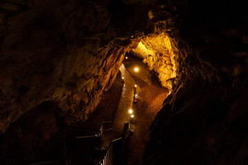 interior walkways of the Dupnisa cave in Demirköy, Turkey