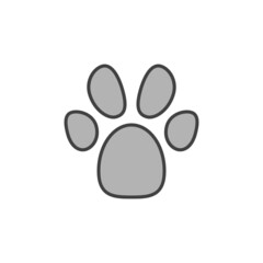 Pet Paw Print vector concept colored icon or symbol