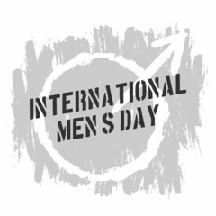Fototapeta na wymiar International Men's Day Card Grunge Effect November 19, Template Social Media 1:1 Banner or Greeting Card