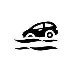 Car flood insurance icon