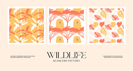 Abstract wildlife seamless pattern collection to suit your branding identity our packaging design